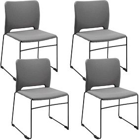 Thumbnail - 4 Topstar Besucherstühle Visit Lite RE100TB3TB3 hellgrau Stoff