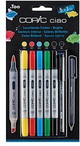 Thumbnail - COPIC® Ciao 5+1 Layoutmarker-Set farbsortiert 1,0 + 6,0 mm, 6 St.