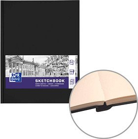 OXFORD Skizzenbuch Sketchbook DIN A4 blanko, schwarz Hardcover 96 Seiten, 1 St.
