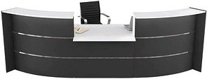 Kerkmann Empfangstheke BARI gebogen, anthrazit, weiß 357,5 x 122,5 x 112,0 cm