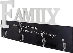 Thumbnail - HAKU Möbel Wandgarderobe 28307 schwarz Holz 4 Haken 50,0 x 29,0 cm