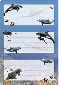 Thumbnail - HERMA Schuletiketten Delfine, 6 Etiketten
