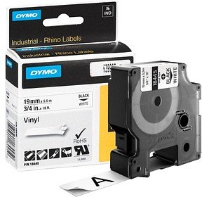 DYMO Schriftband RHINO 18445, 19 mm schwarz auf weiß, 1 St.