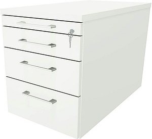 Thumbnail - fm Oldenburg Rollcontainer weiß 4 Auszüge 43,4 x 80,0 x 54,0 cm