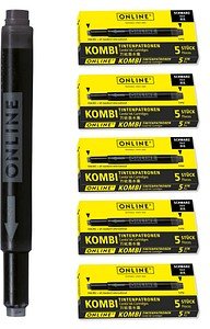 Thumbnail - ONLINE® Tintenpatronen für Füller Kombi schwarz, 25 St.