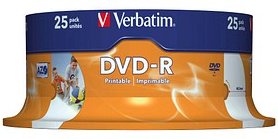 verbatim DVD-R 4,7 GB bedruckbar, 25 St.