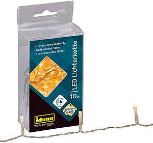 Idena 10er LED Lichterkette transparent 1,0 m