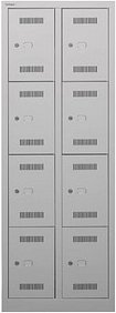 BISLEY Schließfachschrank MonoBloc ML06D4 lichtgrau ML06D4645, 8 Schließfächer 61,0 x 50,0 x 170,0 cm