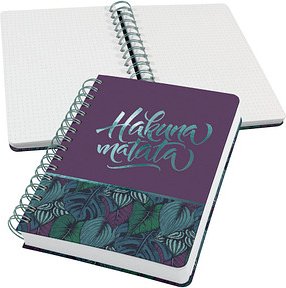 Thumbnail - SIGEL Notizbuch mit Spirale Jolie® ca. DIN A5 punktkariert, violett/grün Hardcover 240 Seiten, 1 St.