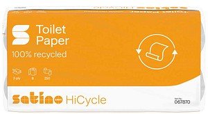 Satino Toilettenpapier HiCycle 2-lagig Recyclingpapier, 64 Rollen
