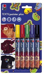 Marabu Textilmarker farbsortiert 1,0 - 3,0 mm, 5 St.