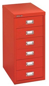 BISLEY MultiDrawer™ L296 Schubladenschrank kardinalrot 6 Schubladen 27,8 x 38,0 x 59,0 cm