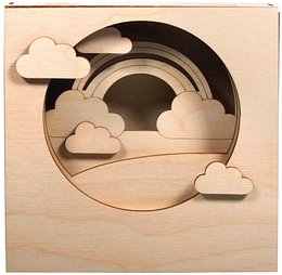 Rayher Holzbausatz 3D-Motivrahmen Wolken natur