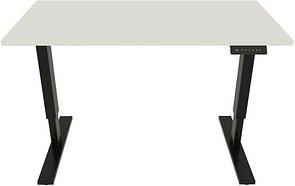 Thumbnail - BISLEY E-StarterTech elektrisch höhenverstellbarer Schreibtisch weiß rechteckig, T-Fuß-Gestell schwarz 140,0 x 60,0 cm