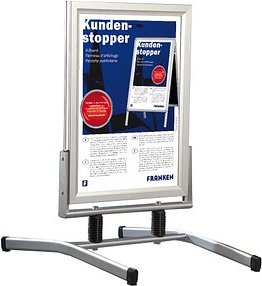 FRANKEN Kundenstopper Outdoor Plus silber DIN A1 2 Fächer