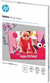 HP Fotopapier 7HF70A 10,0 x 15,0 cm matt 180 g/qm 25 Blatt