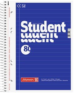 BRUNNEN Collegeblöcke Student Kleinformat liniert DIN A5 Innenrand, 1 Block