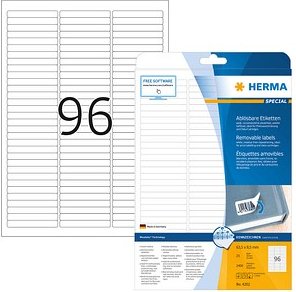 Thumbnail - 2.400 HERMA Etiketten 4202 weiß 63,5 x 8,5 mm
