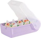 HAN CROCO Karteikasten DIN A8 für 500 Karteikarten pastelllila-transparent mit Deckel