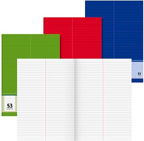 BRUNNEN Vokabelheft grün, rot oder blau Lineatur 53 liniert DIN A4 ohne Rand, 32 Blatt, 1 St.