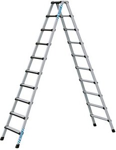 Thumbnail - ZARGES Stehleiter beidseitig Comfortstep B silber 2x 10 Stufen, H: 272,0 cm