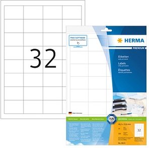 HERMA Etiketten 8643 weiß 48,3 x 33,8 mm, 10 Blatt