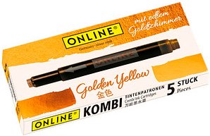 ONLINE® Tintenpatronen für Füller 17178/12 Golden Yellow, 5 St.