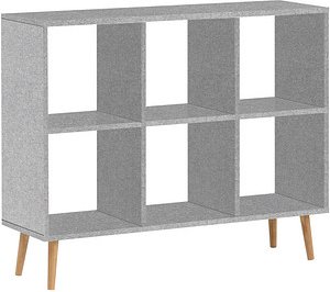 MÖBELPARTNER Bücherregal Jonte grau 104,3 x 33,0 x 86,5 cm, 1 St.