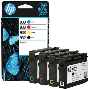 Thumbnail - HP 932 + 933 (6ZC71AE) schwarz, cyan, magenta, gelb Druckerpatronen, 4er-Set