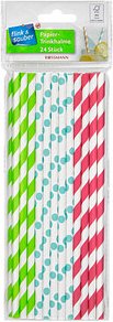 24 flink & sauber Strohhalme farbsortiert