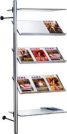 Kerkmann Prospektregal arte silber DIN A4 9 Fächer 80,0 x 40,0 x 190,0 cm, 1 St.