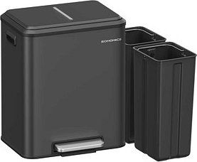 SONGMICS Mülleimer 30,0 (2x 15,0) l schwarz, 1 St.