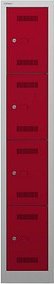 BISLEY Schließfachschrank MonoBloc ML03S4 lichtgrau, kardinalrot ML03S4506, 4 Schließfächer 32,2 x 50,0 x 170,0 cm