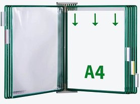 tarifold Wand-Sichttafelsystem 424105 DIN A4 grün mit 10 St. Sichttafeln, 1 St.