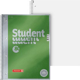 BRUNNEN Collegeblock Student Premium Lineatur 20 blanko DIN A4 ohne Rand, 1 Block