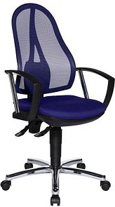 Thumbnail - Topstar Bürostuhl Open Point P Plus, OP79A T38 Stoff blau, Gestell chrom