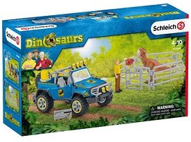 Schleich® Dinosaurs 41464 Geländewagen mit Dino-Außenposten Spielfiguren-Set