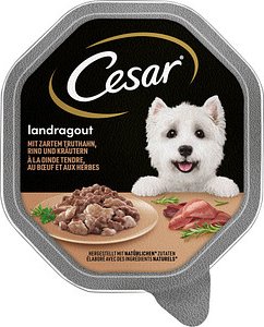 Cesar® Hunde-Nassfutter mit zartem Truthahn, Rind und Kräutern 14x 150,0 g
