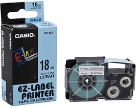 Thumbnail - CASIO Schriftband XR-18X XR-18X1, 18 mm schwarz auf transparent, 1 St.