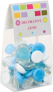 Thumbnail - GLOREX Muggelsteine blau, weiß, hellblau Glasnuggets Ø 20,00 mm, 200,0 g, 1 Pack