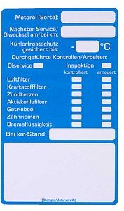 EICHNER Aufkleber Inspektion, blau/weiß, 250 St.