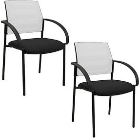 Thumbnail - Topstar Besucherstühle AIRWORK MEETING 10 BB200BMT0CX2 schwarz, weiß Stoff, 2 St.