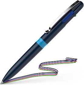 Schneider 4-Farben-Kugelschreiber Take 4 dunkelblau, Schreibfarbe: schwarz, rot, blau, grün, 1 St.