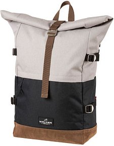 Walker Schulrucksack Roll-Up Two Kunstfaser grau/schwarz 30 l