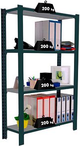 Thumbnail - Simonrack Schwerlastregal OFFICCLICK 4 8425437103452 anthrazit 90,0 x 40,0 x 150,0 cm