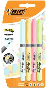 Thumbnail - BIC Highlighter Grip Pastel Textmarker farbsortiert, 4 St.