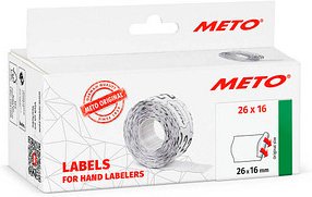 Thumbnail - METO Preisetiketten weiß permanent 26,0 x 16,0 mm, 6 Rollen