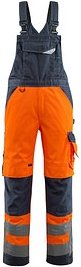 Thumbnail - MASCOT® unisex Warnschutz-Latzhose Newcastle orange, schwarzblau Größe 114