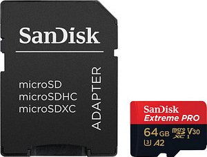 SanDisk Speicherkarte microSDXC-Card Extrem PRO, 64 GB, 1 St.