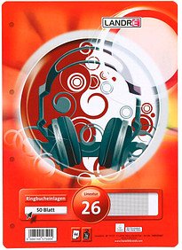 LANDRÉ® Ringbucheinlage A4 kariert, 50 Blätter